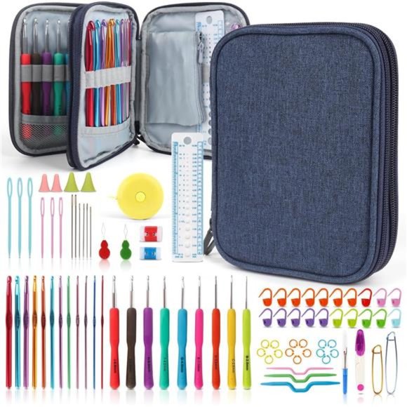 85-Piece Crochet Hooks Set,Crochet Hook Kit with Storage Case,Ergonomic Knitting - Picture 3 of 6